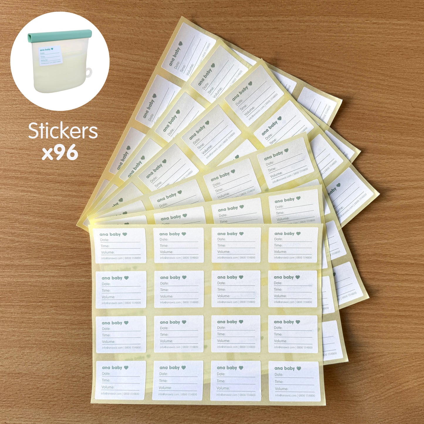 Silicone Breastmilk Storage Bags with Leak-Proof Seals, Pack of Five, 210ml