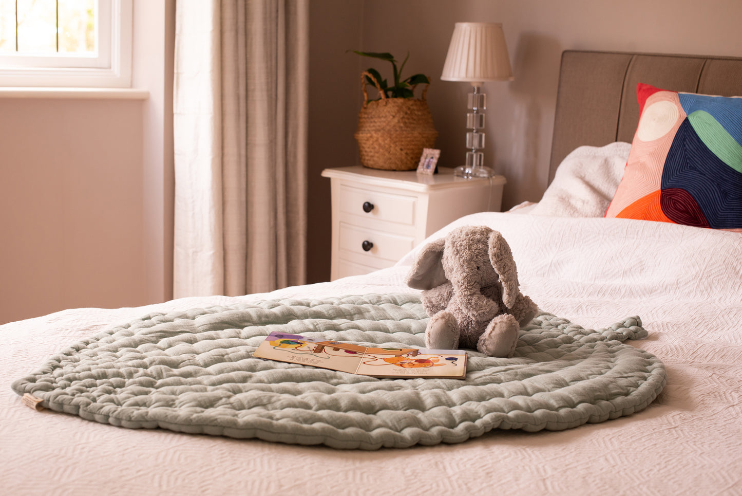 Hand Sewn Leaf Baby Play Mat, 100% Organic Cotton Lining