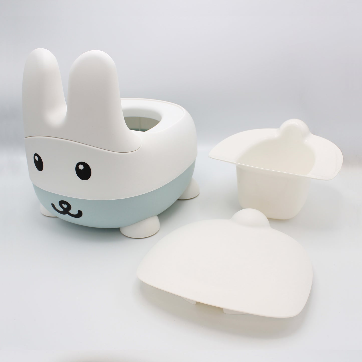 Bunny Training Potty with Back Rest, Removable Bowl & Lid