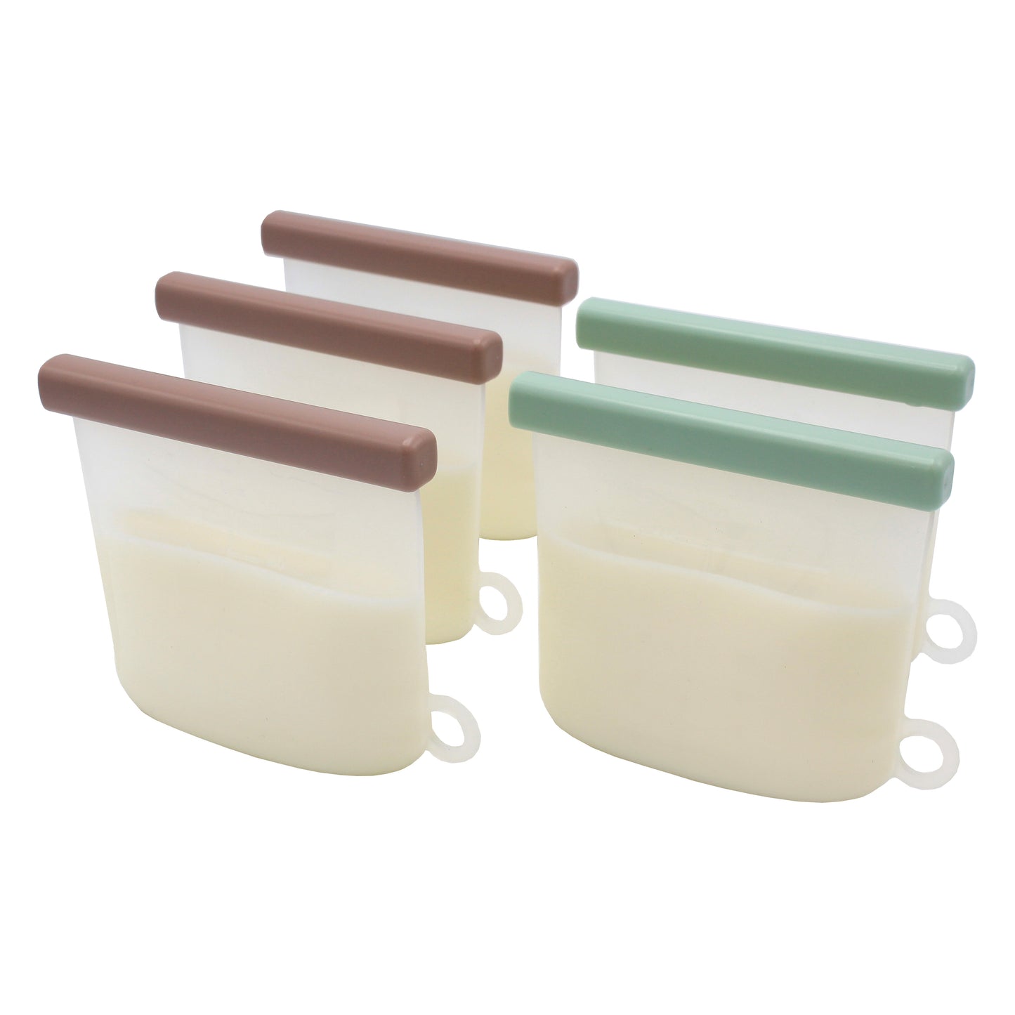 Silicone Breastmilk Storage Bags with Leak-Proof Seals, Pack of Five, 210ml