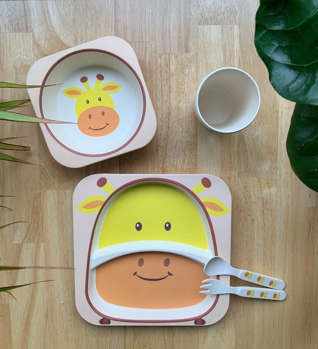 Children's 5 Piece Bamboo Dinner Set Baby Feeding ana baby
