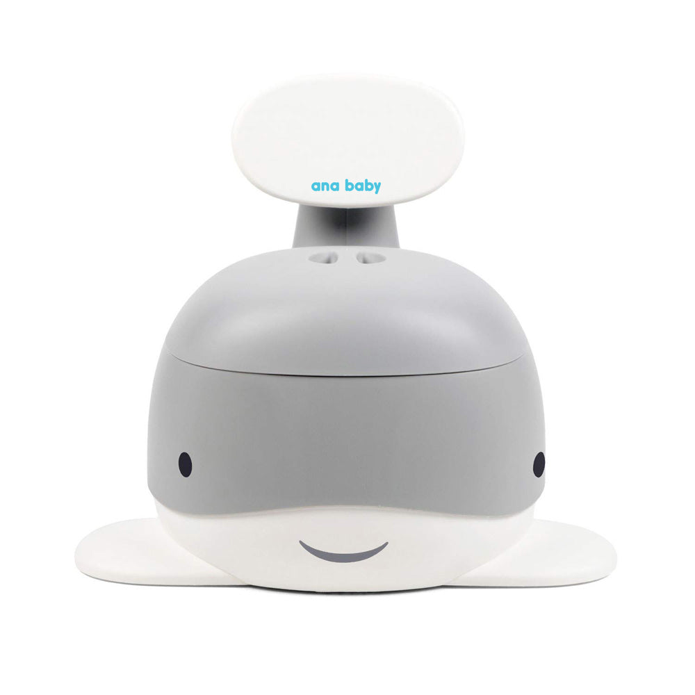 Whale Training Potty with Back Rest, Removable Bowl and Lid Potty Training Ana Wiz Grey  