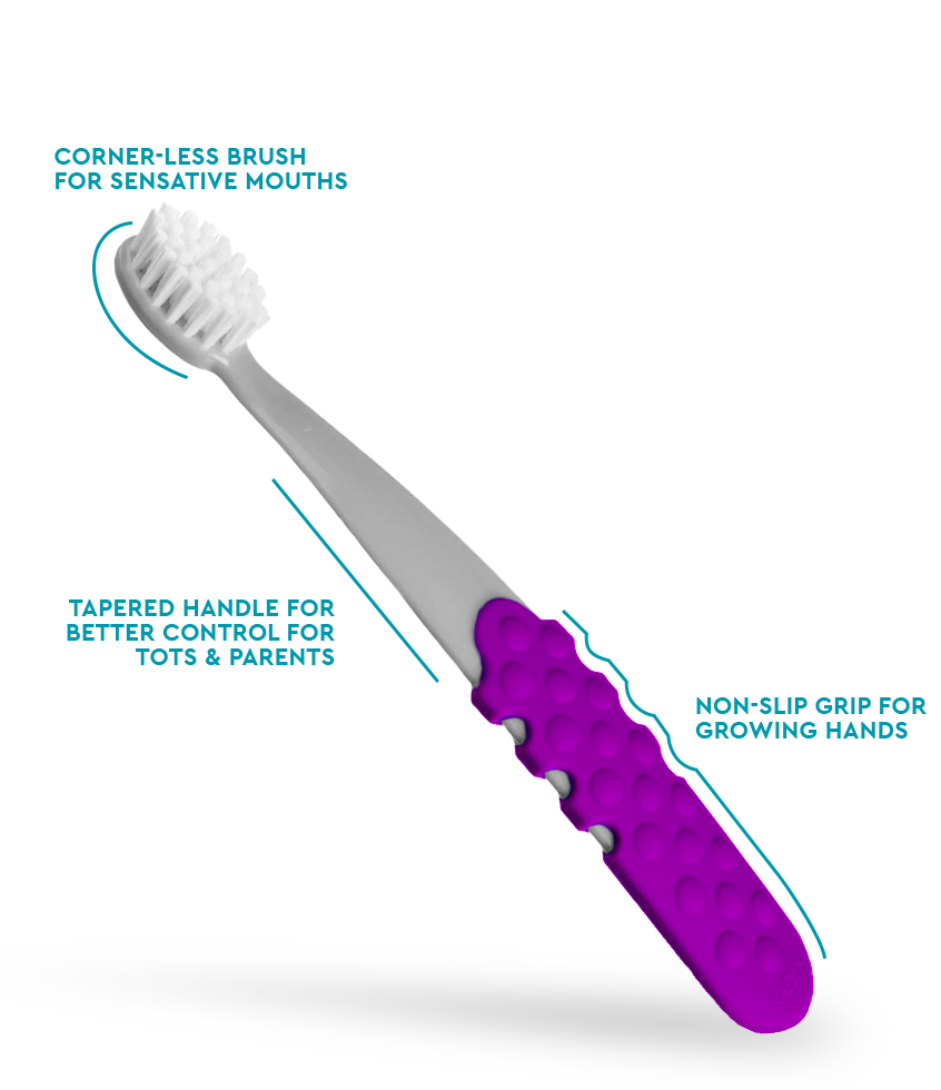 Radius Totz Plus Brush (3 Years +)  Radius Cool Grey w/ Amethyst Purple Grip  